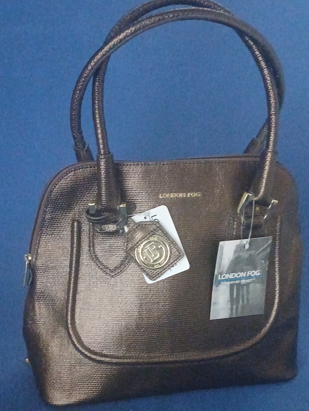 London Fog Metallic Bronze Dome Satchel EC